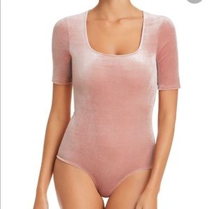 Aqua Bloomingdales Pink Velvet Bodysuit
